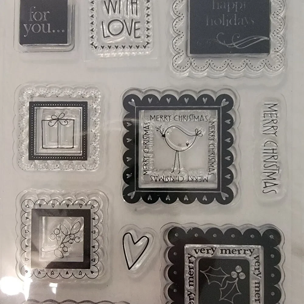 Heidi Grace HOLIDAY WISHES Clear Cling Stamps Set of 15 NEW